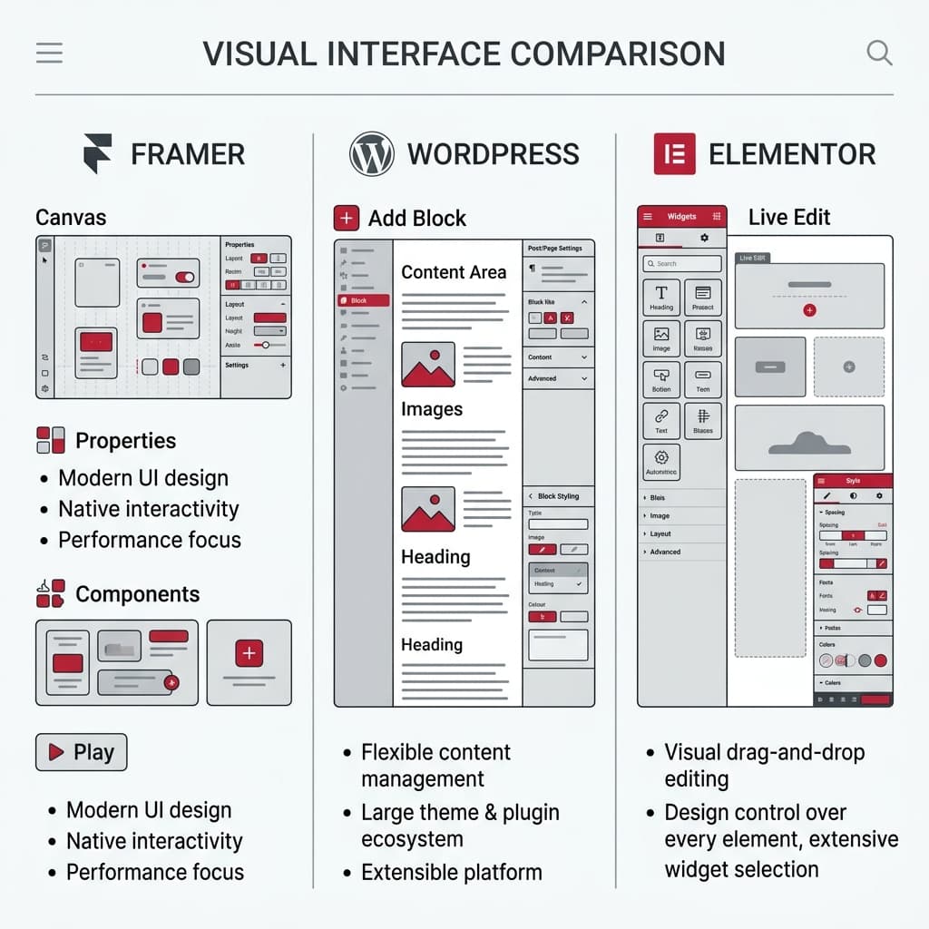 Framer vs WordPress vs Elementor: Which Website Builder is More Powerful?